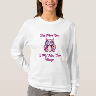 Camiseta Mejor Mamá del Mundo Tripulación Felina Amante de 