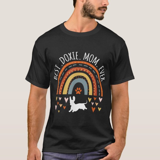 Camiseta Mejor Mamá Doxie Regalos Arcoiris Dachshund Lover (Anverso)