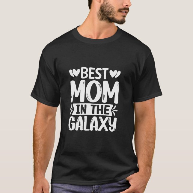Camiseta Mejor Mamá en el Estilo Retro Galaxy (Anverso)