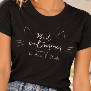 Camiseta Mejor Mamá Gata Nombres Personalizados Divertido L