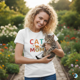 Camiseta Mejor Mamá Gato Minimalista Elegante Mujeres