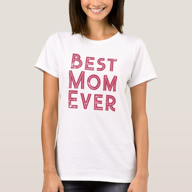 Camiseta Mejor mamá jamás texto personalizado magenta vinta (Anverso)