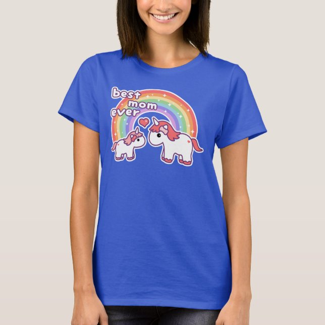 Camiseta Mejor mamá linda del unicornio nunca (Anverso)
