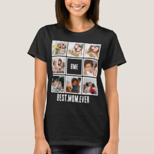 Camiseta Mejor Mamá Moderna Personalizada De 8 Collages de 