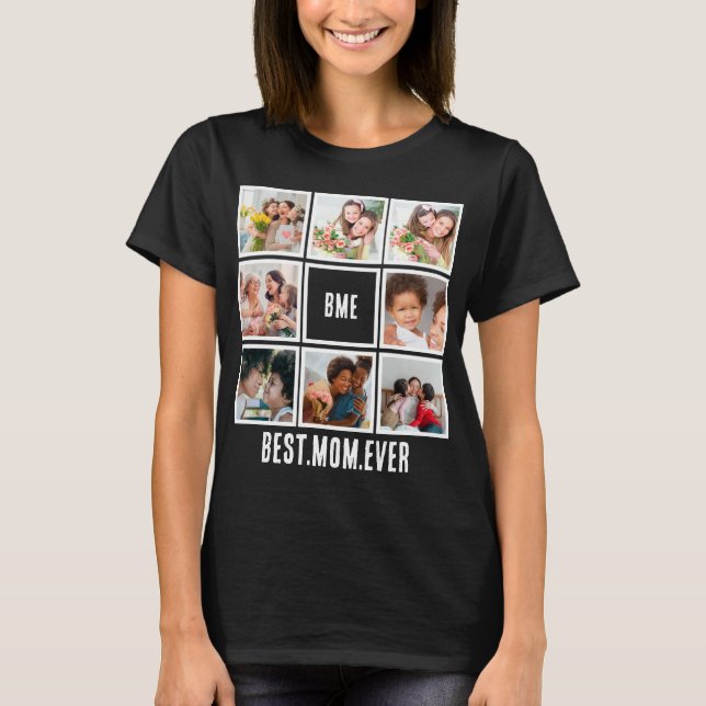 Camiseta Mejor Mamá Moderna Personalizada De 8 Collages de  (Anverso)