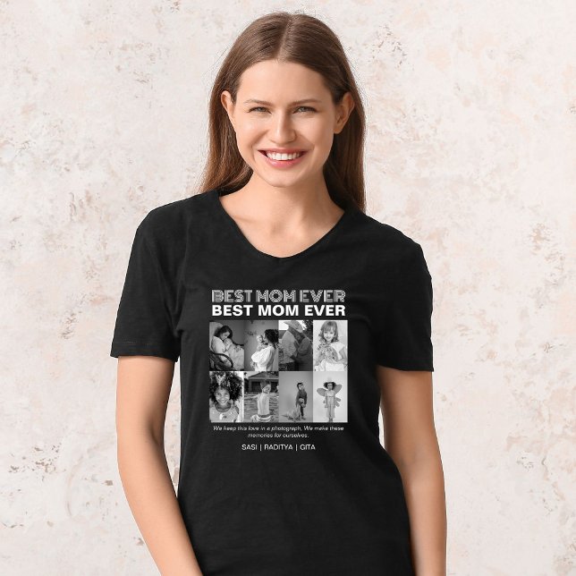 Camiseta Mejor Mamá Nunca 8 Personalizado Foto en Blanco y  (Subido por el creador)
