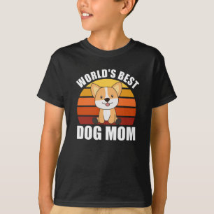 Camiseta Mejor Mamá Perro del Mundo - Atardecer Vintage de