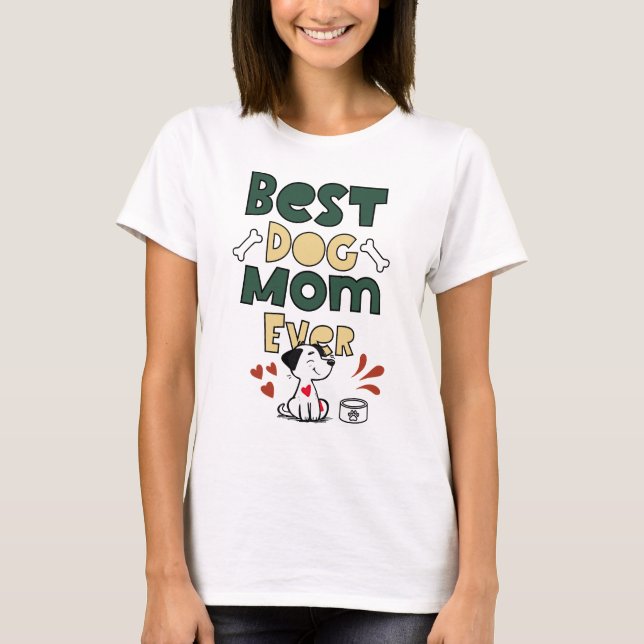 Camiseta Mejor Mamá Perro - Diseño de Amor Cúpido (Anverso)