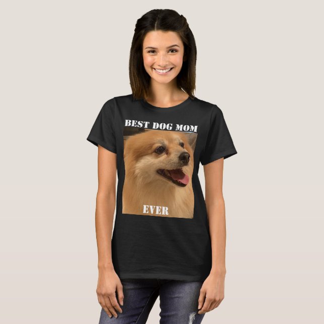 Camiseta Mejor Mamá Perro Foto Divertida Mascota De Cachorr (Anverso completo)