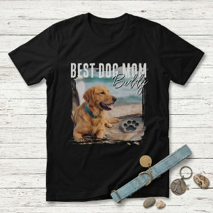 Camiseta Mejor Mamá Perro Foto Personalizada Marco Vintage