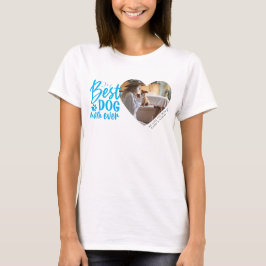 Camiseta  Mejor Mamá Perro Nombre Mascota Foto Azul