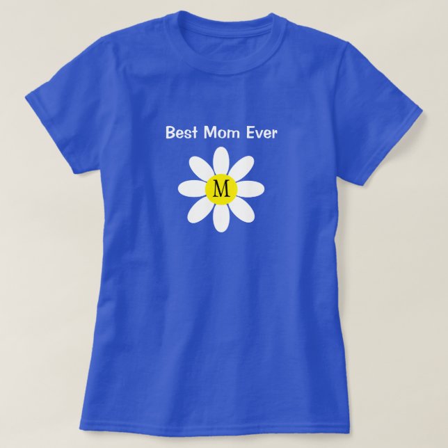 Camiseta Mejor Mamá Que Nunca Blanco Daisy Soltero Azul T-S (Diseño del anverso)