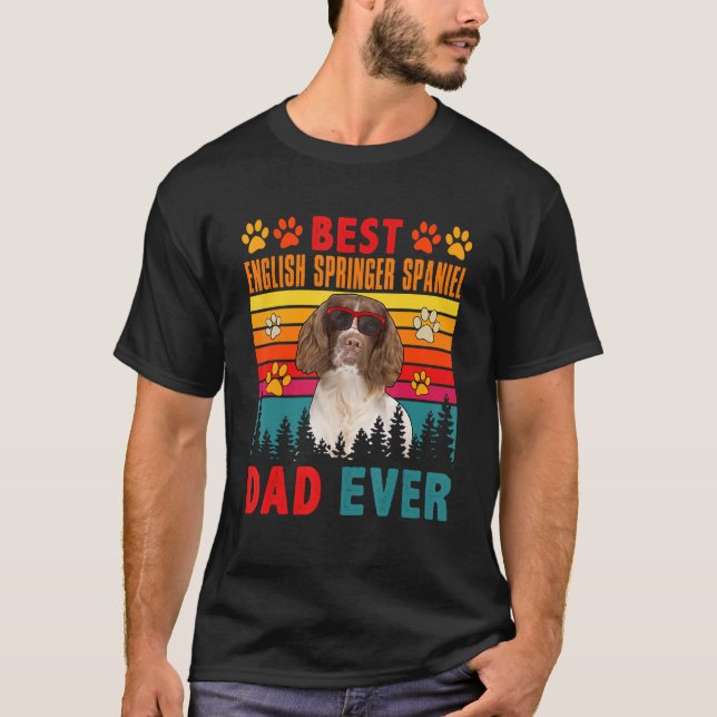 Camiseta Mejor Manzano Inglés Springer Spaniel Dad Perro Nu (Anverso)