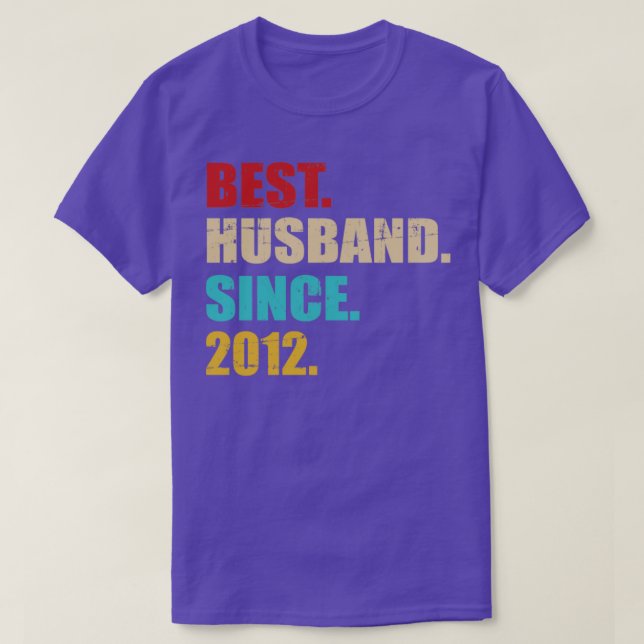 Camiseta Mejor marido desde 2012 para el décimo boda y vice (Diseño del anverso)