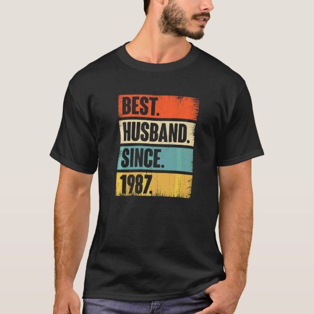 Camiseta Mejor Marido Retro Desde 1987 35º Anivers Boda (Anverso)