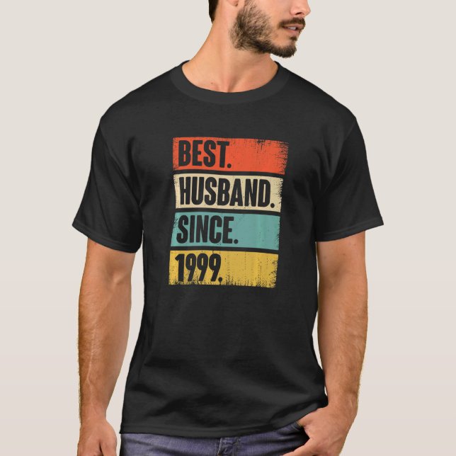 Camiseta Mejor Marido Retro Desde 1999 23ª Anivers Boda (Anverso)