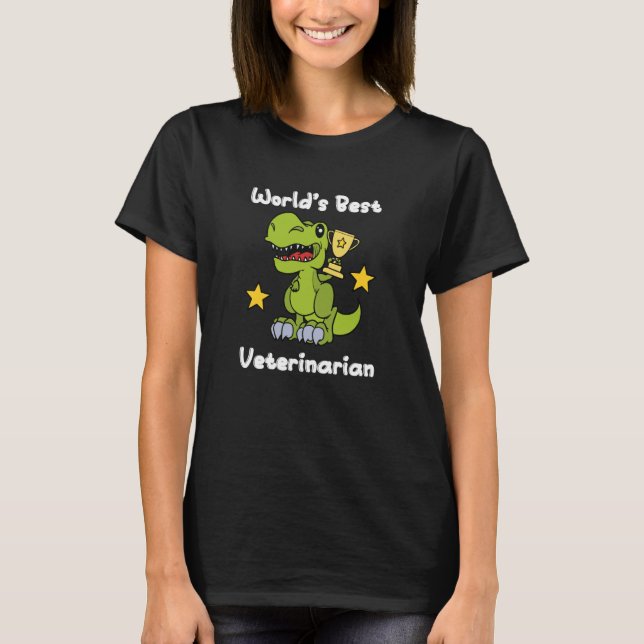 Camiseta Mejor Mascota Veterinaria de Dinosaurio del Mundo  (Anverso)