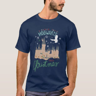 Camiseta Mejor Me Quedo En Hogwarts Esta Navidad