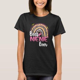 Camiseta Mejor Meme De Madres De Arcoiris De Leopardo Rosa