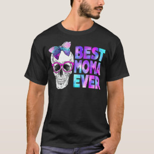 Camiseta Mejor Moma de Cráneo de Cráneo Rosa de Oro Galaxy