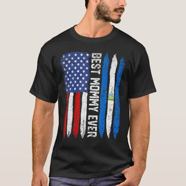 Camiseta Mejor Momia Día de Madre Nicaragua Bandera Estadou (Anverso)