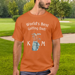Camiseta Mejor Monograma de Papá Golf del Mundo Personaliza