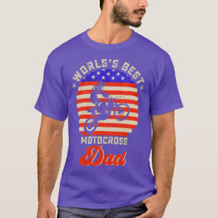 Camiseta Mejor Motocross Dad del mundo de la bandera estado