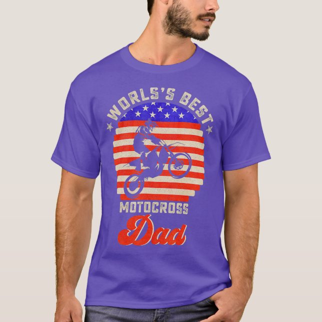Camiseta Mejor Motocross Dad del mundo de la bandera estado (Anverso)