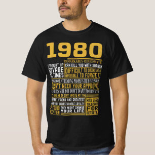 Camiseta Mejor Nacido en 1980 Hechos para hombres, mujeres,