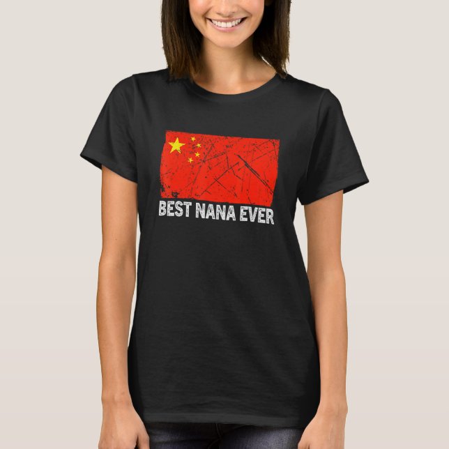 Camiseta Mejor Nana jamás Bandera de China angustiada madre (Anverso)