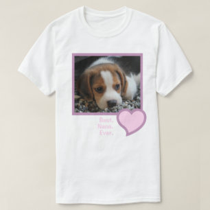 Camiseta Mejor Nana Mascota de texto rosado Perro Foto Cami