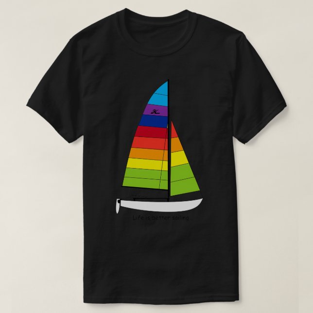 Camiseta Mejor navegación en el Hobie 16 Catamaran Sailboat (Diseño del anverso)