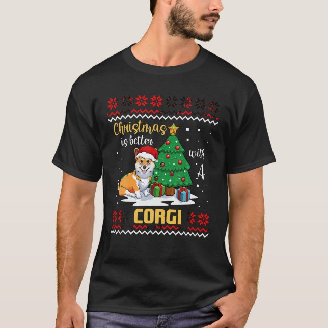 Camiseta Mejor navidad Con Un Perro Corgi Pajama Cute P (Anverso)