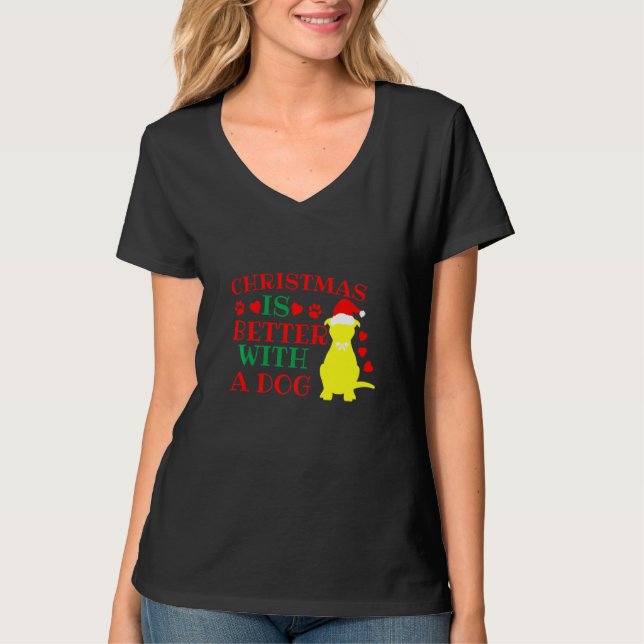 Camiseta Mejor navidad Con Un Perro - Divertido Perro X-Mas (Anverso)