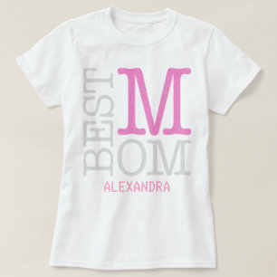 Camiseta Mejor nombre de Purpurina rosado de mamá personali