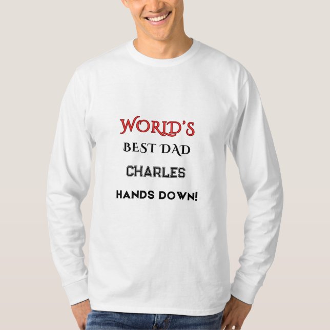 Camiseta Mejor nombre personalizado de DAD del mundo (Anverso)