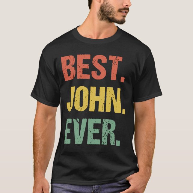 Camiseta Mejor Nombre Retro John Nunca Humor Nickname (Anverso)