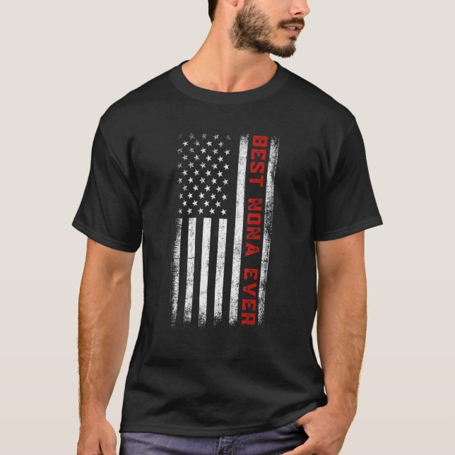 Camiseta Mejor Nona Bandera Norteamericana Bandera Patrióti (Anverso)