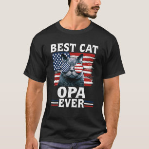 Camiseta Mejor Oro De Gato Ever Bandera Estadounidense Patr