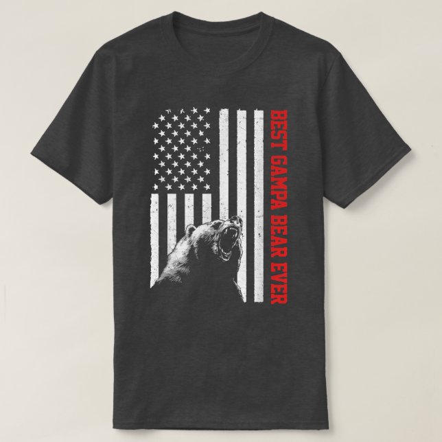Camiseta Mejor Oso Gampa EEUU Día de Padre de Bandera Ameri (Diseño del anverso)