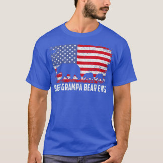 Camiseta Mejor Oso Grampa EEUU Bandera Americana D de Padre