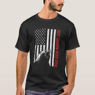 Camiseta Mejor Oso Grampa EEUU Bandera Americana D de Padre