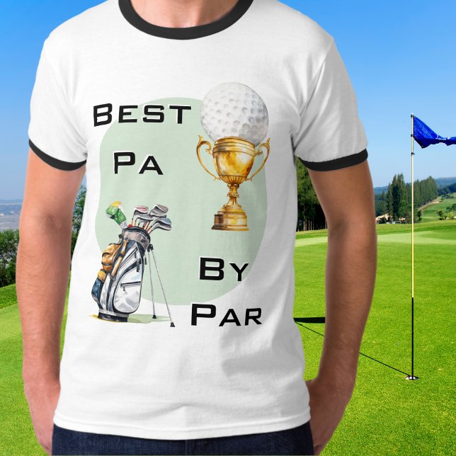 Camiseta Mejor Pa De Par Golfer Dad Día del Padre Temático  (A funny t-shirt with 'Best Pa By Par' caption, ideal for golf lovers on Father's Day)