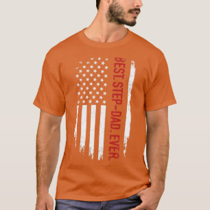 Camiseta Mejor padrastro con la bandera estadounidense para