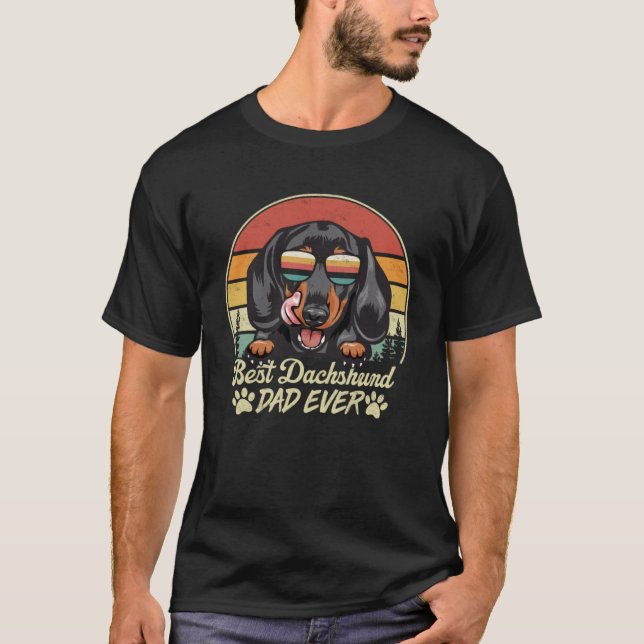 Camiseta Mejor Padre De Dachshund Que Padres De Perros Retr (Anverso)