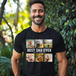 Camiseta MEJOR PADRE DE LA HISTORIA 6 Collages de fotos Día<br><div class="desc">Estilo moderno de Instagram,  camiseta del Día del Padre con 6 fotos familiares de personalizados junto con tipografía deportiva de moda que leen MEJOR PAPÁ DE LA HISTORIA. Mensaje de personalizable completo.</div>