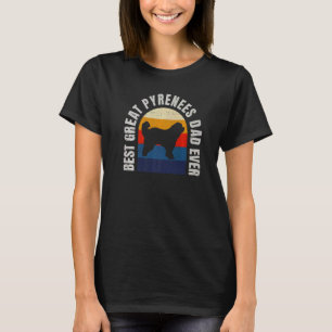 Camiseta Mejor Padre de los Grandes Pirineos Retro Vintage