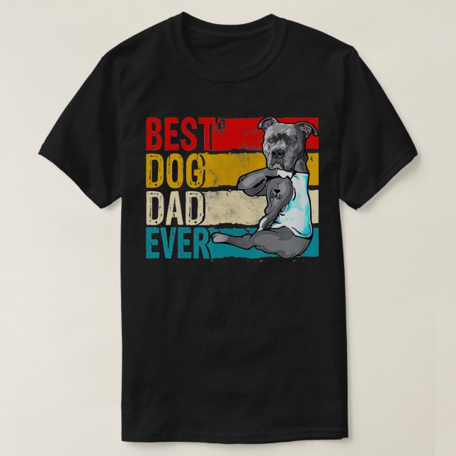 Camiseta Mejor Padre De Pitbull Que El Amante De La Bandera (Diseño del anverso)