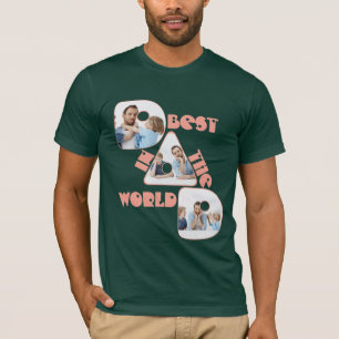 Camiseta MEJOR PADRE DEL MUNDO, collage de fotos, capullo d