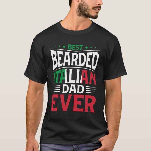 Camiseta Mejor Padre Italiano Con Cabeza Siempre Bandera It (Anverso)